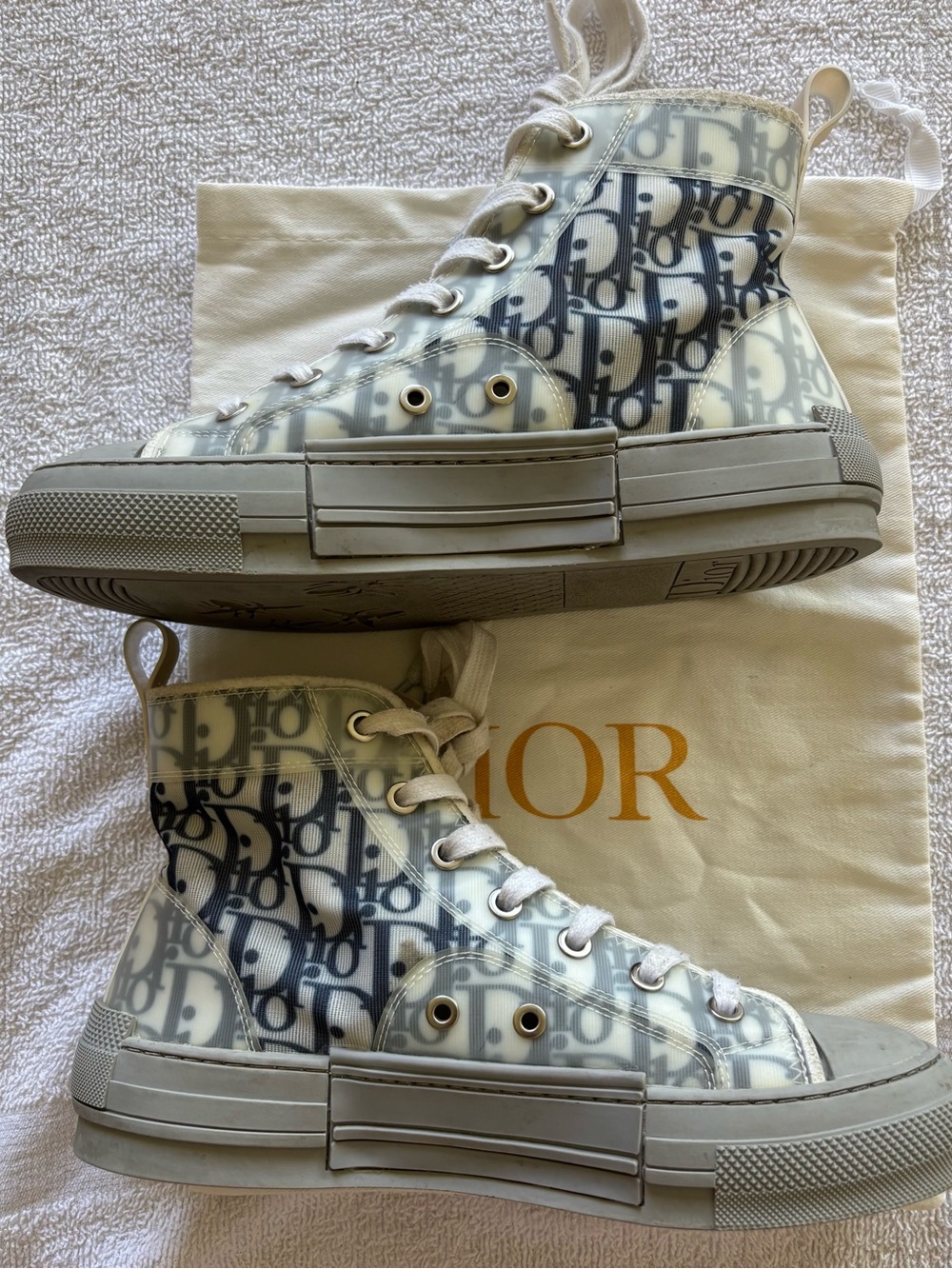 Dior Womens Grey High Top Sneakers - Picture 3 of 9